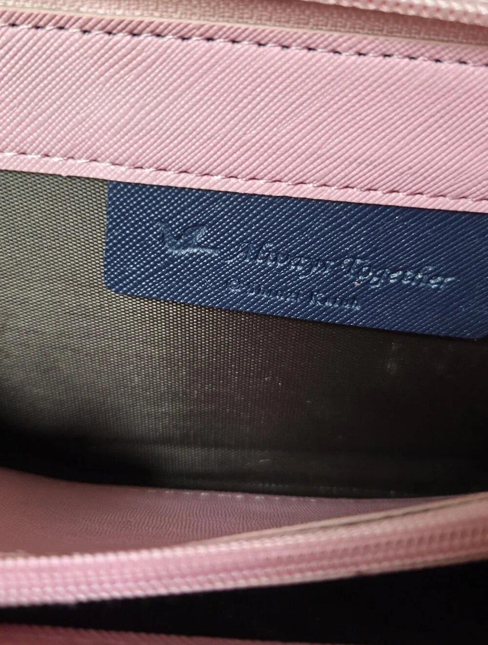 Shinzi Katoh Womans Wallet Pink Navy Blue Colorblock Zipper Compartments